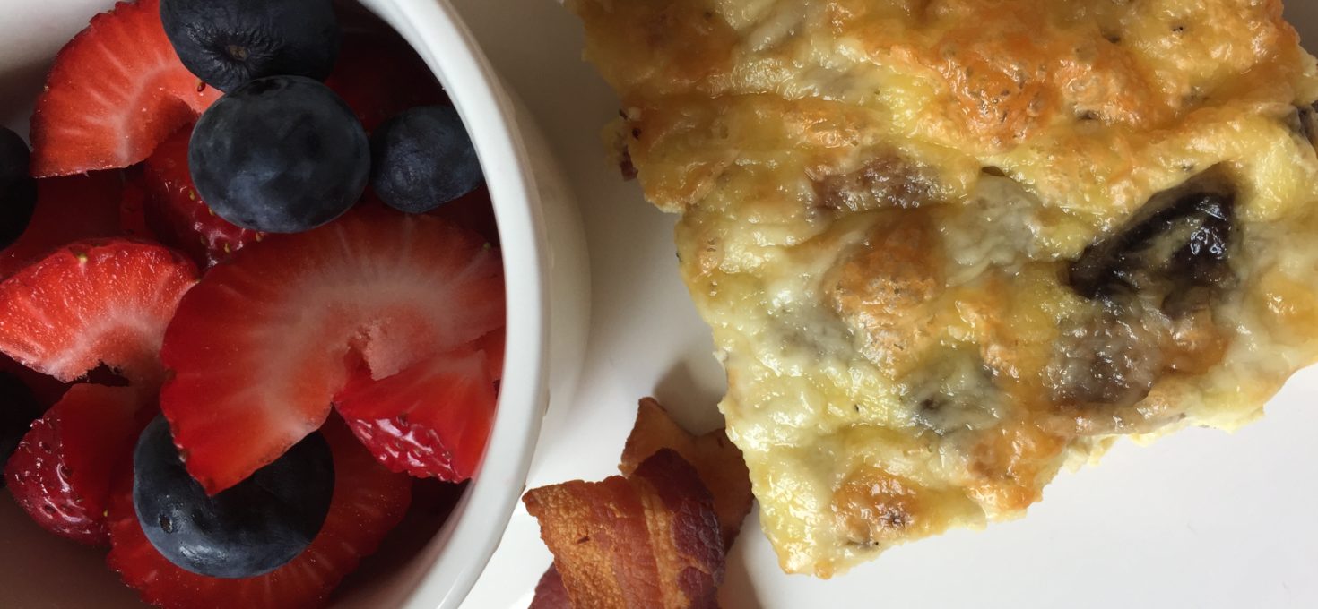 BACON AND MUSHROOM EGG BAKE