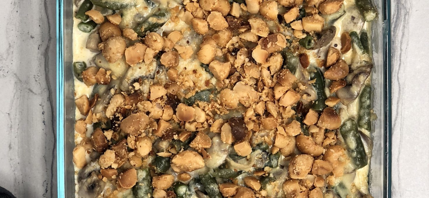 Green Bean Casserole with Mushrooms and Caramelized Onions