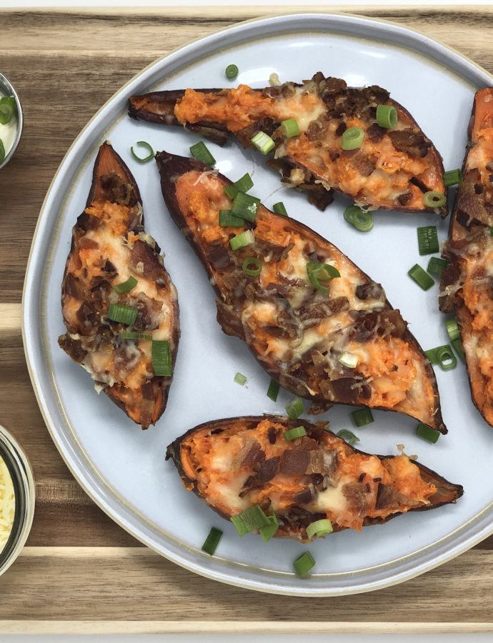 Twice Baked Sweet Potato Skins