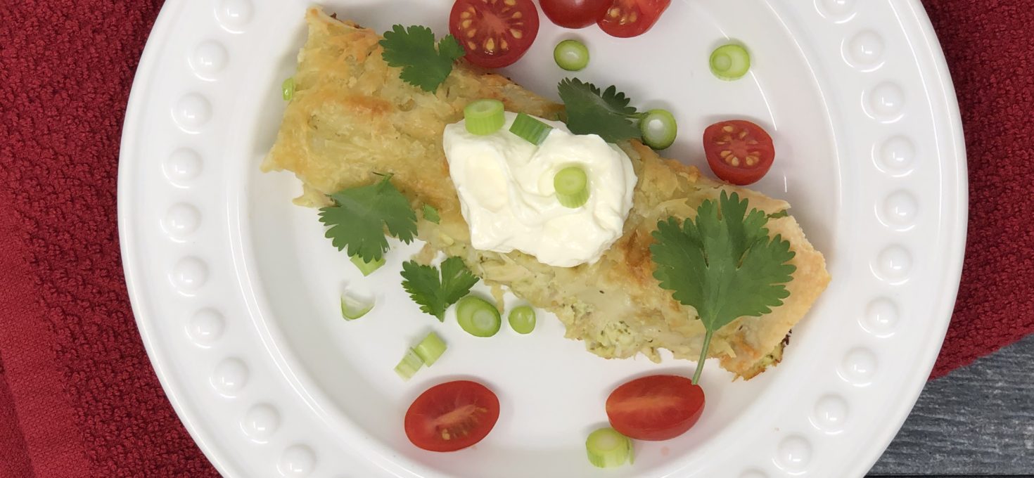 Creamy Salsa Verde Chicken Enchiladas