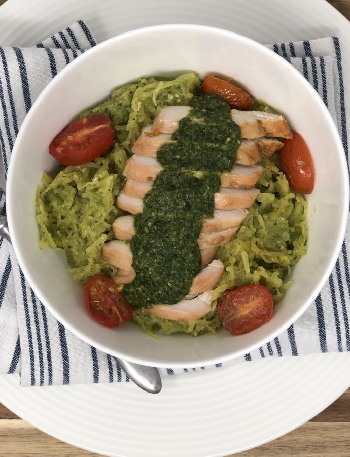 Pesto Chicken and Spaghetti Squash