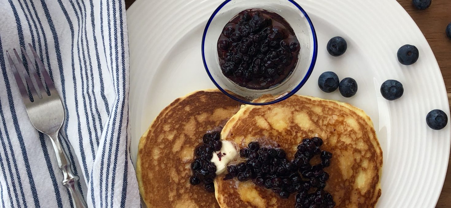 Coconut Pancakes and Blueberries