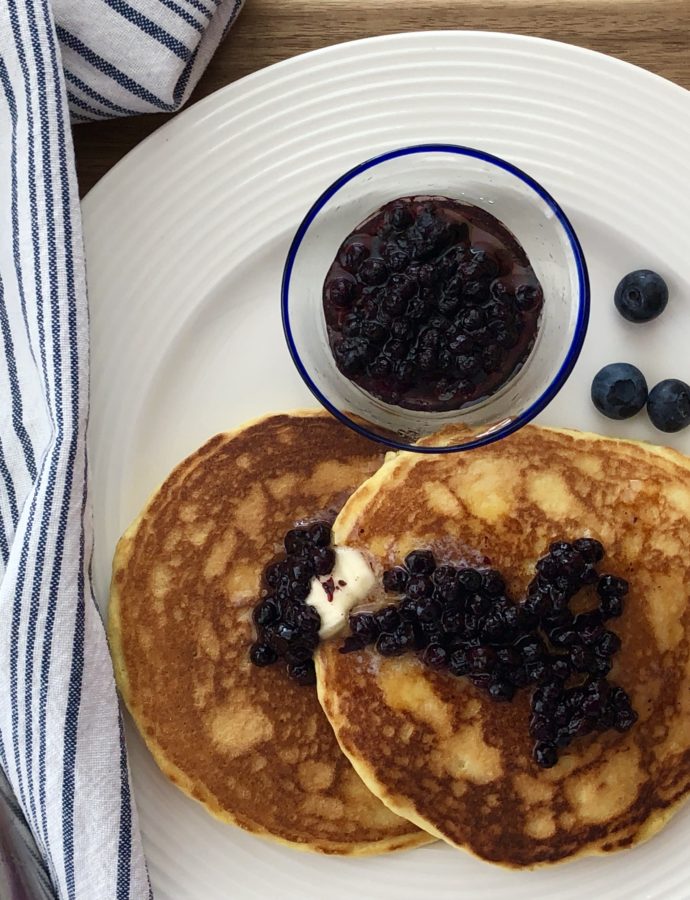 Coconut Pancakes and Blueberries
