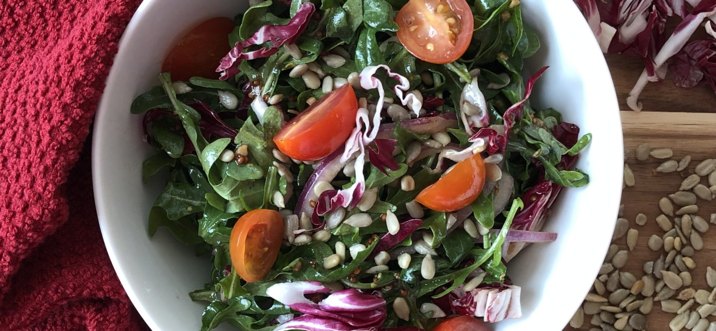 Sweet Mustard and Sunflower Arugula Salad