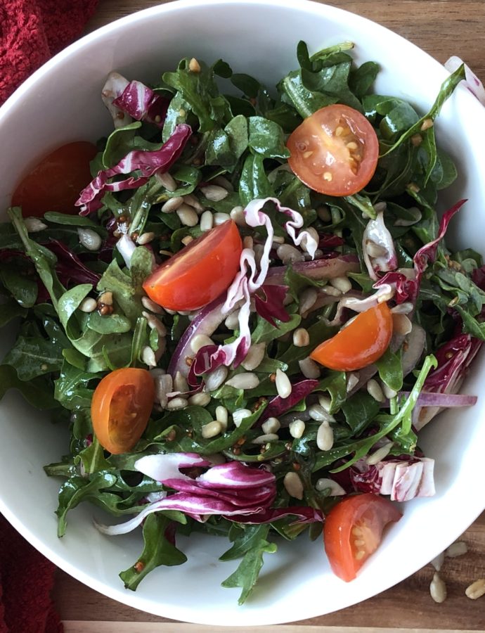 Sweet Mustard and Sunflower Arugula Salad