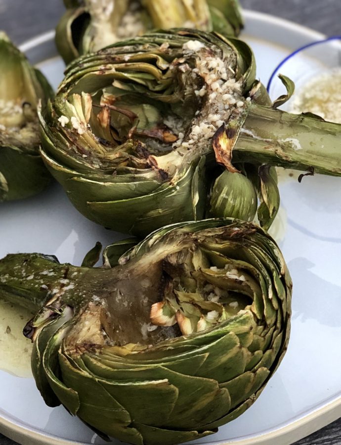 Grilled Artichokes with Garlic Butter