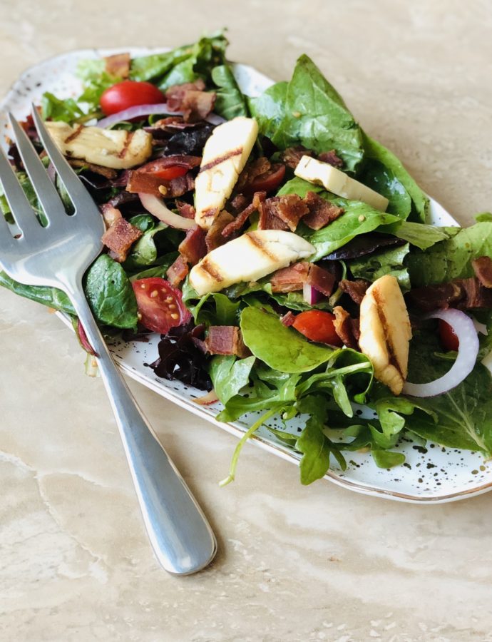 Grilled Halloumi BLT Salad