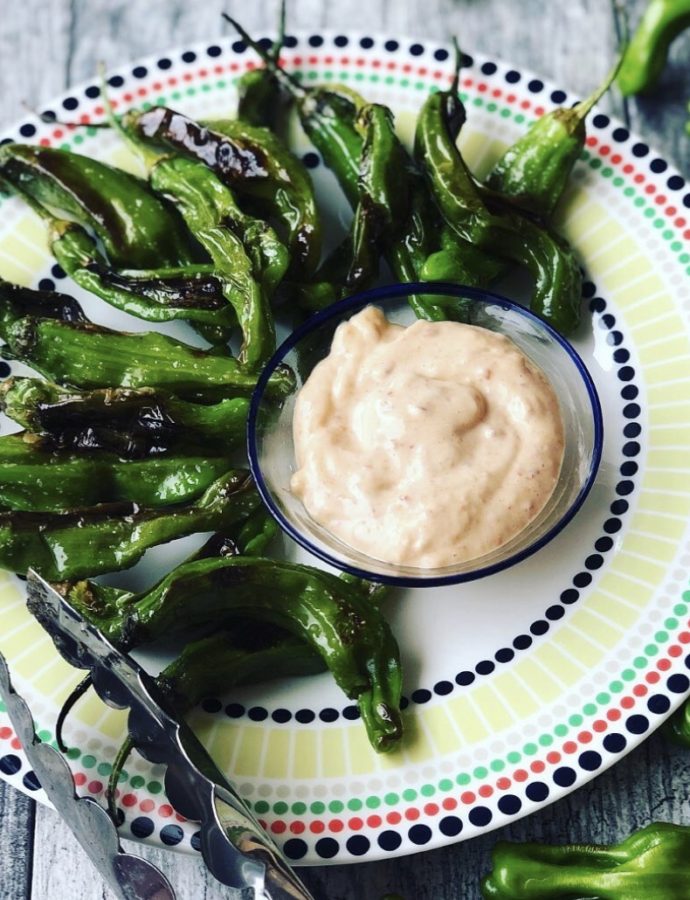 Shishito Peppers with Chipotle Aioli