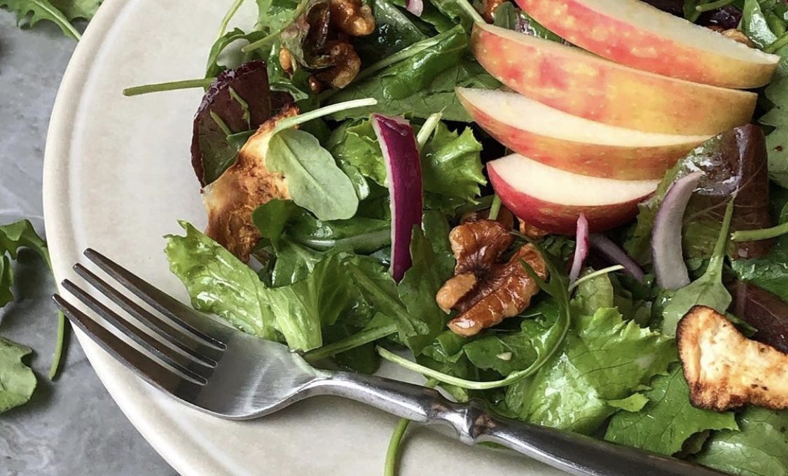 Autumn Salad with Celery Root Crisps