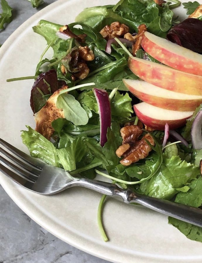 Autumn Salad with Celery Root Crisps