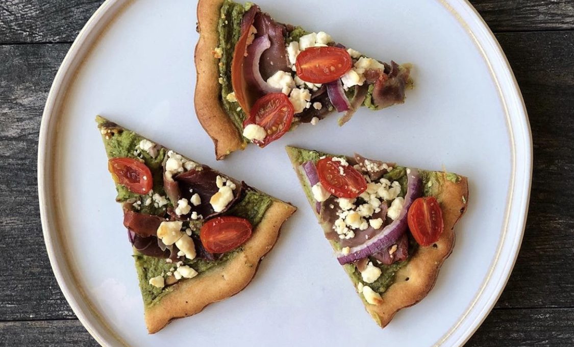 Prosciutto and Avocado Pesto Pizza