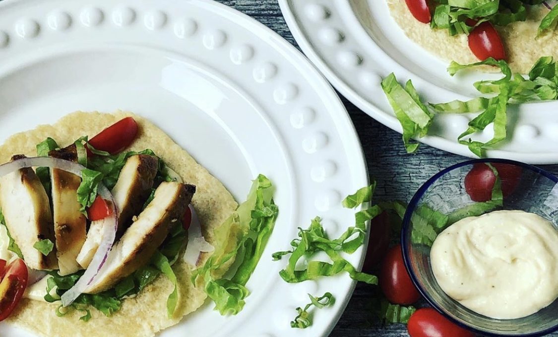 Chicken Club Pitas with Garlic Mayo