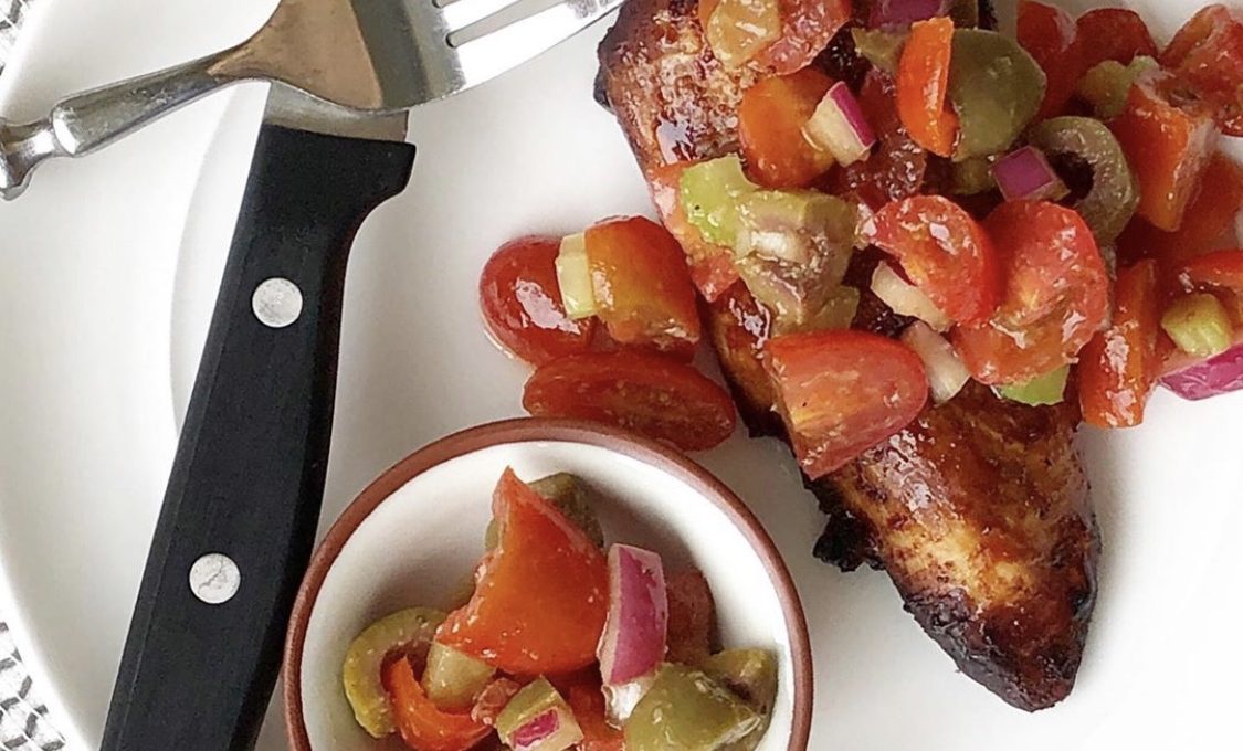 Grilled Chicken with Bloody Mary Salad