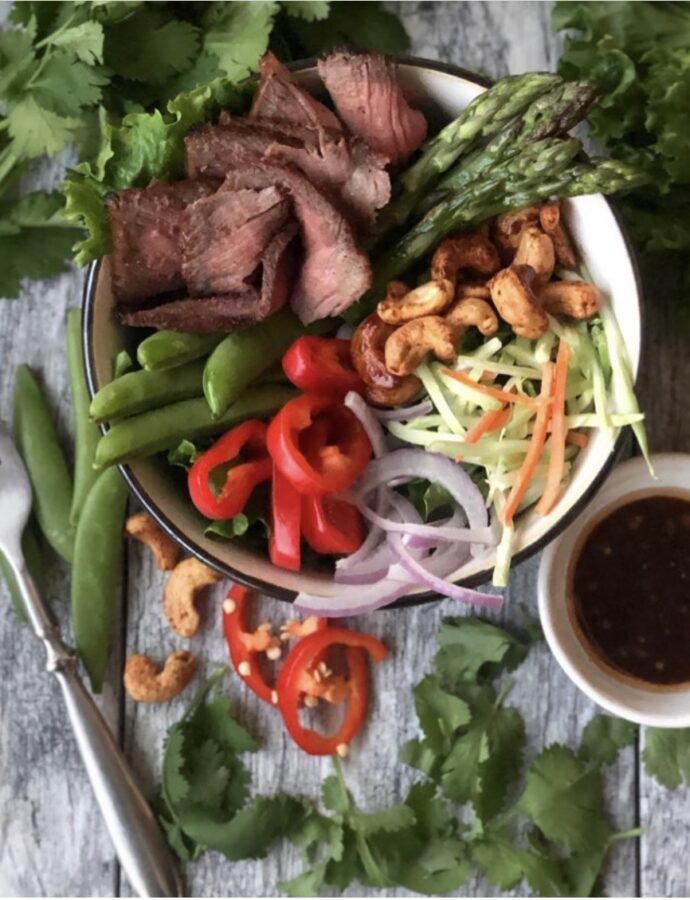 Asian Beef Salad with Roasted Cashews