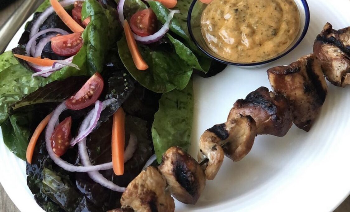 Marinated Chicken Skewers with COWBOY SAUCE!