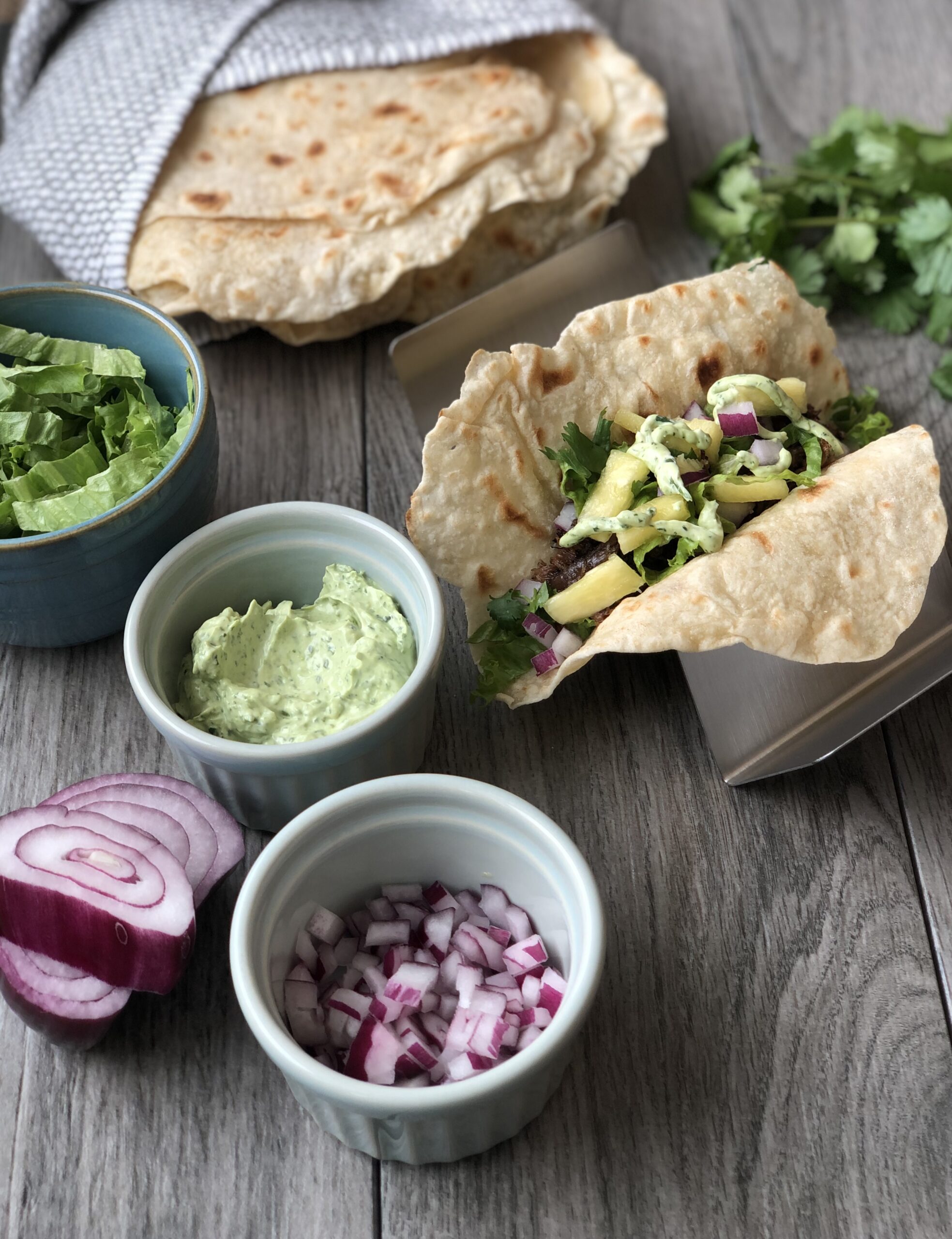 Short Rib Tacos with Avocado Cilantro Creme