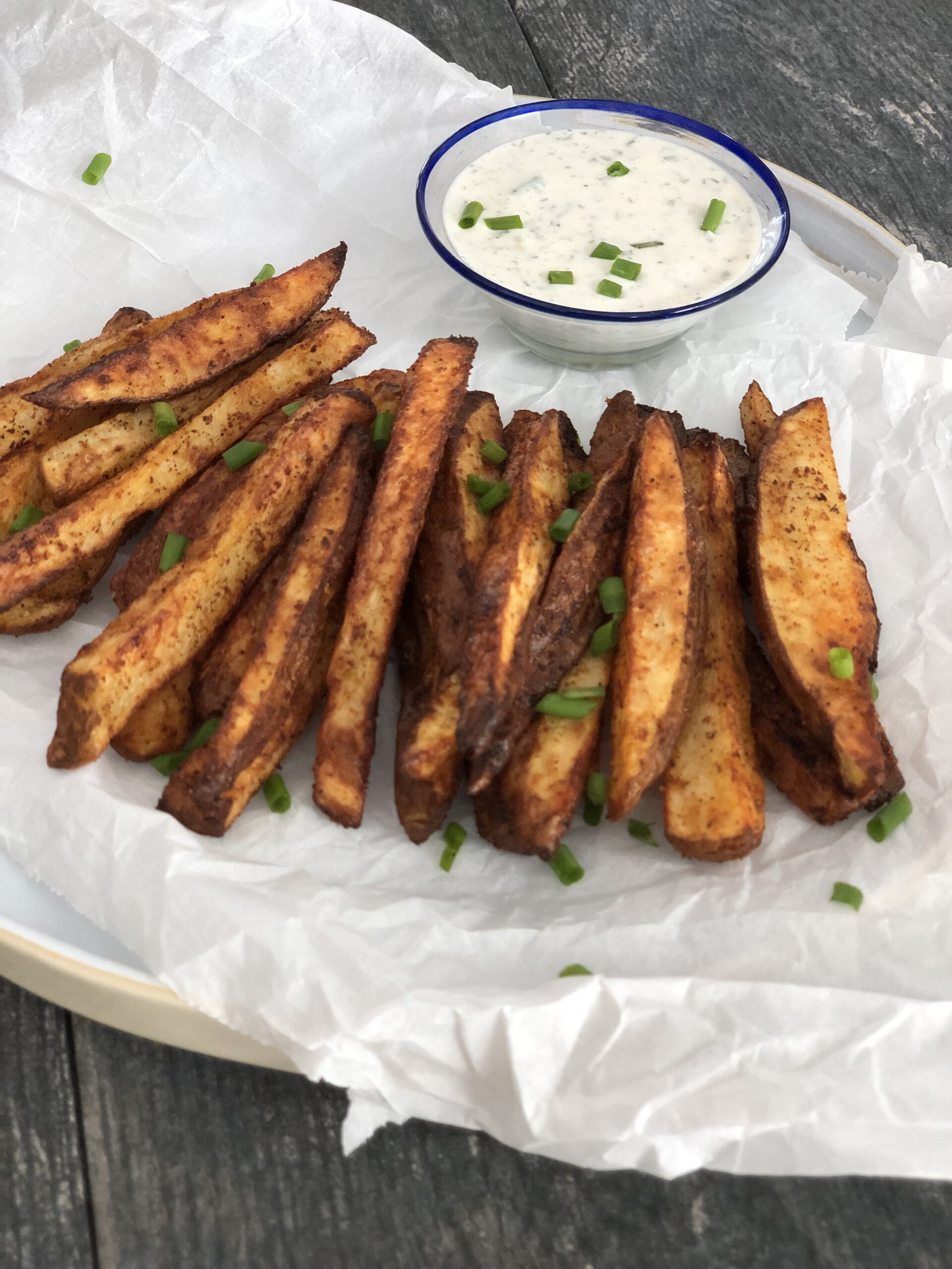 Seasoned Fries with Greek Yogurt Ranch