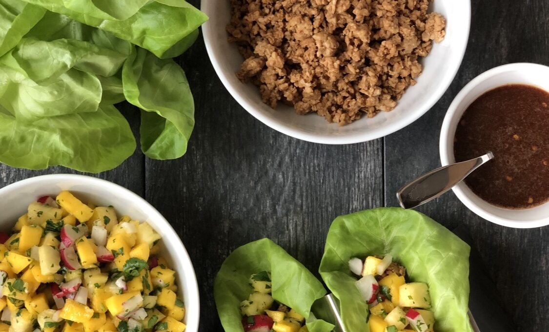 Turkey Lettuce Wraps with Pineapple Salsa and Homemade Hot Honey