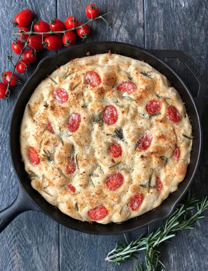 HERB AND TOMATO SOURDOUGH FOCACCIA