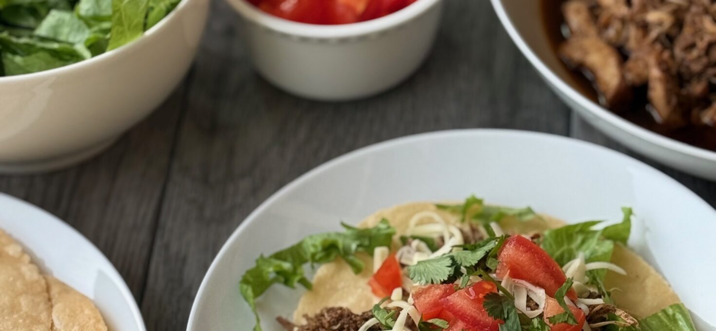 SLOW COOKER CHICKEN TOSTADAS
