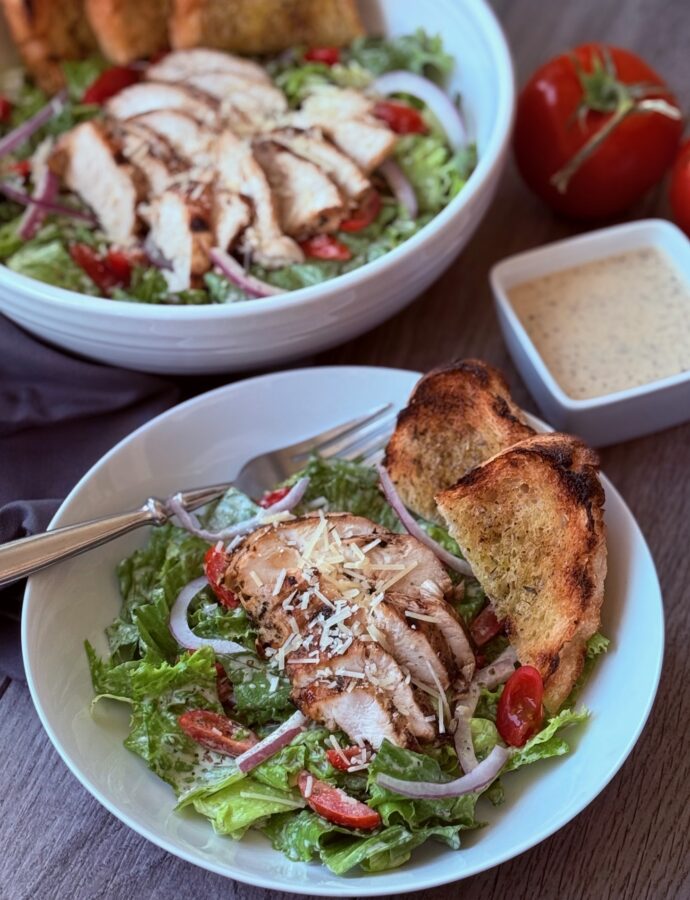 CREAMY ITALIAN CHOPPED SALAD with GRILLED CHICKEN