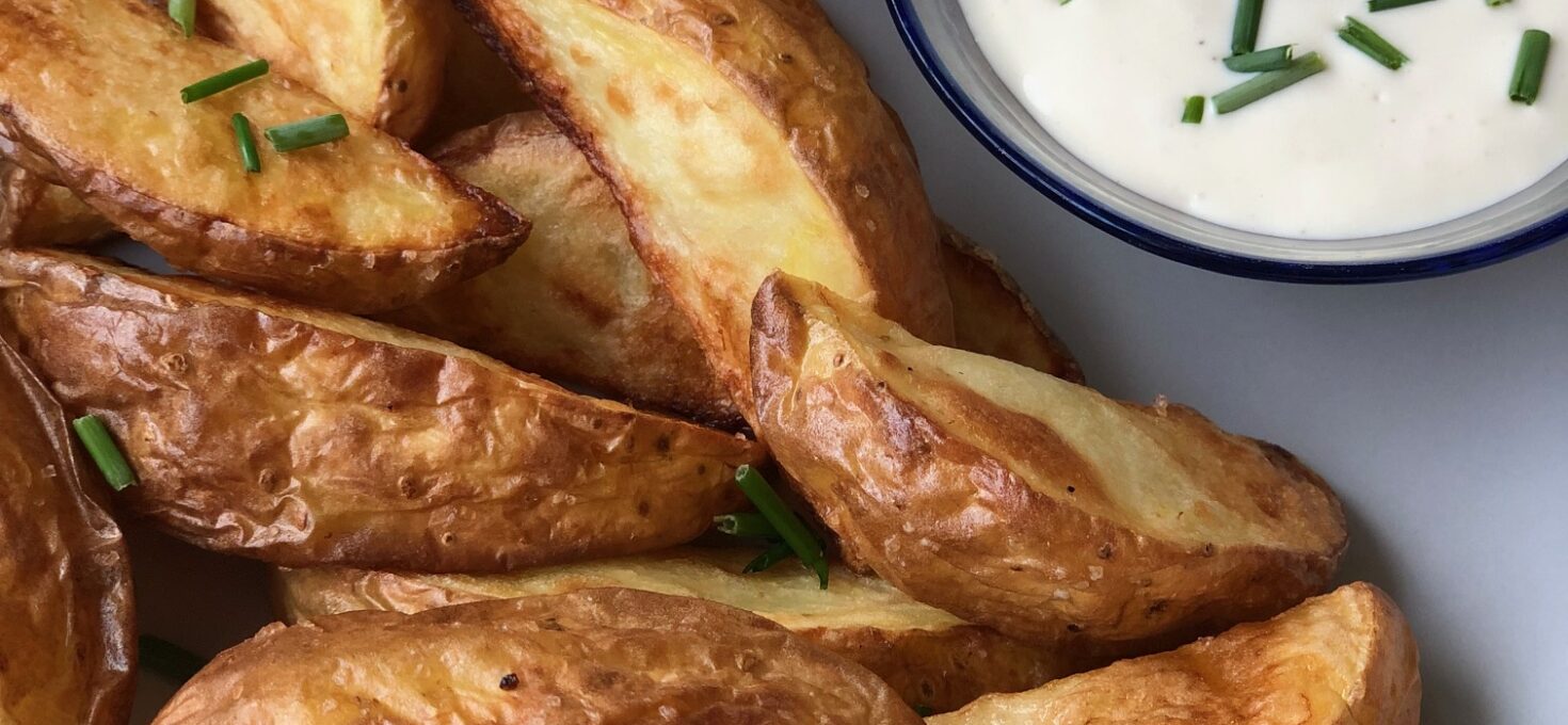 SEASONED POTATO WEDGES with TRUFFLE AIOLI