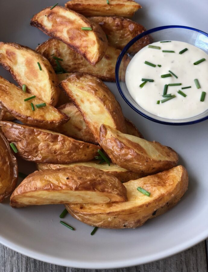 SEASONED POTATO WEDGES with TRUFFLE AIOLI