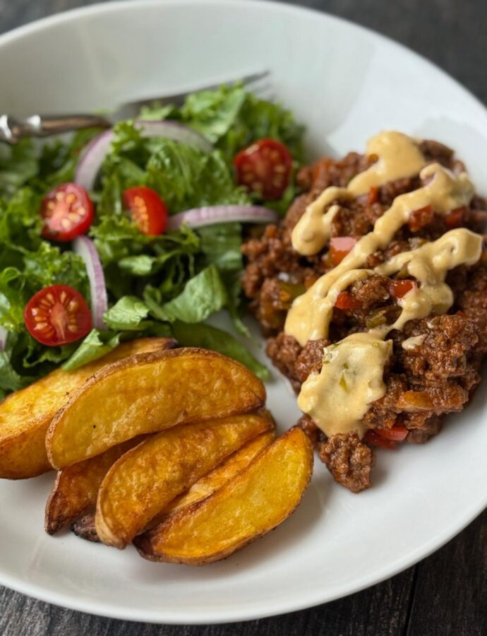 SLOPPY JOE & SHISHITO QUESO BOWLS