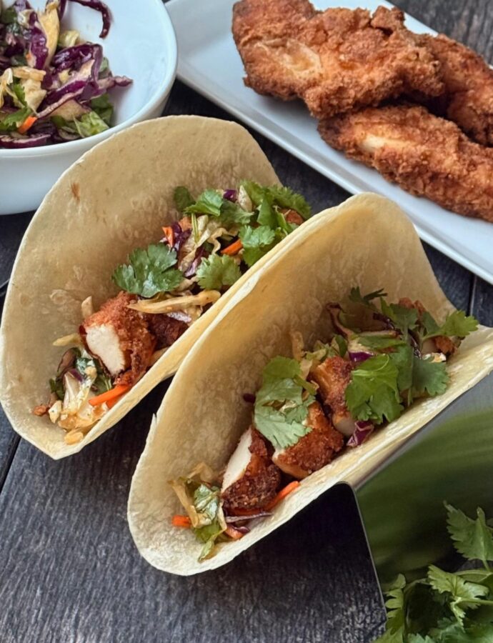CRISPY CHICKEN ASIAN TACOS