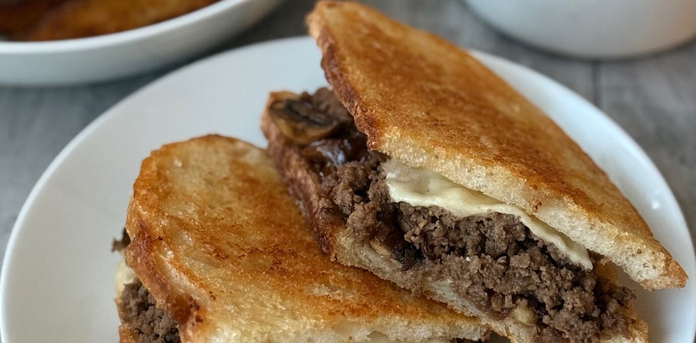 CHOPPED FRENCH DIP SANDWICH with SEASONED JOJO’s