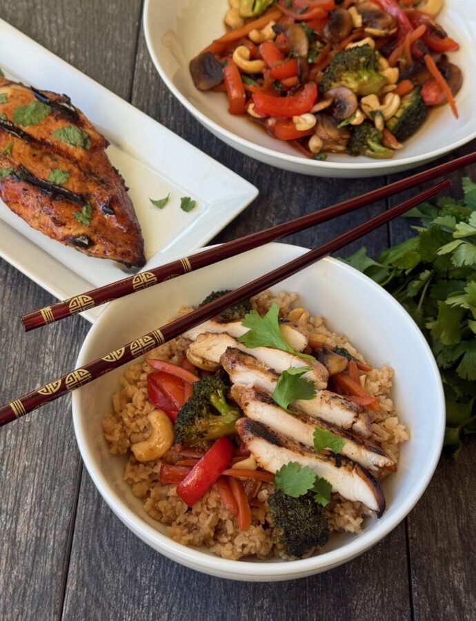 GRILLED KUNG PAO CHICKEN BOWLS