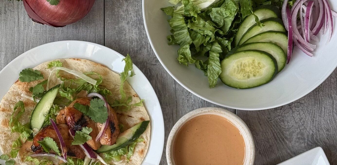 BANG BANG CHICKEN SKEWER WRAPS