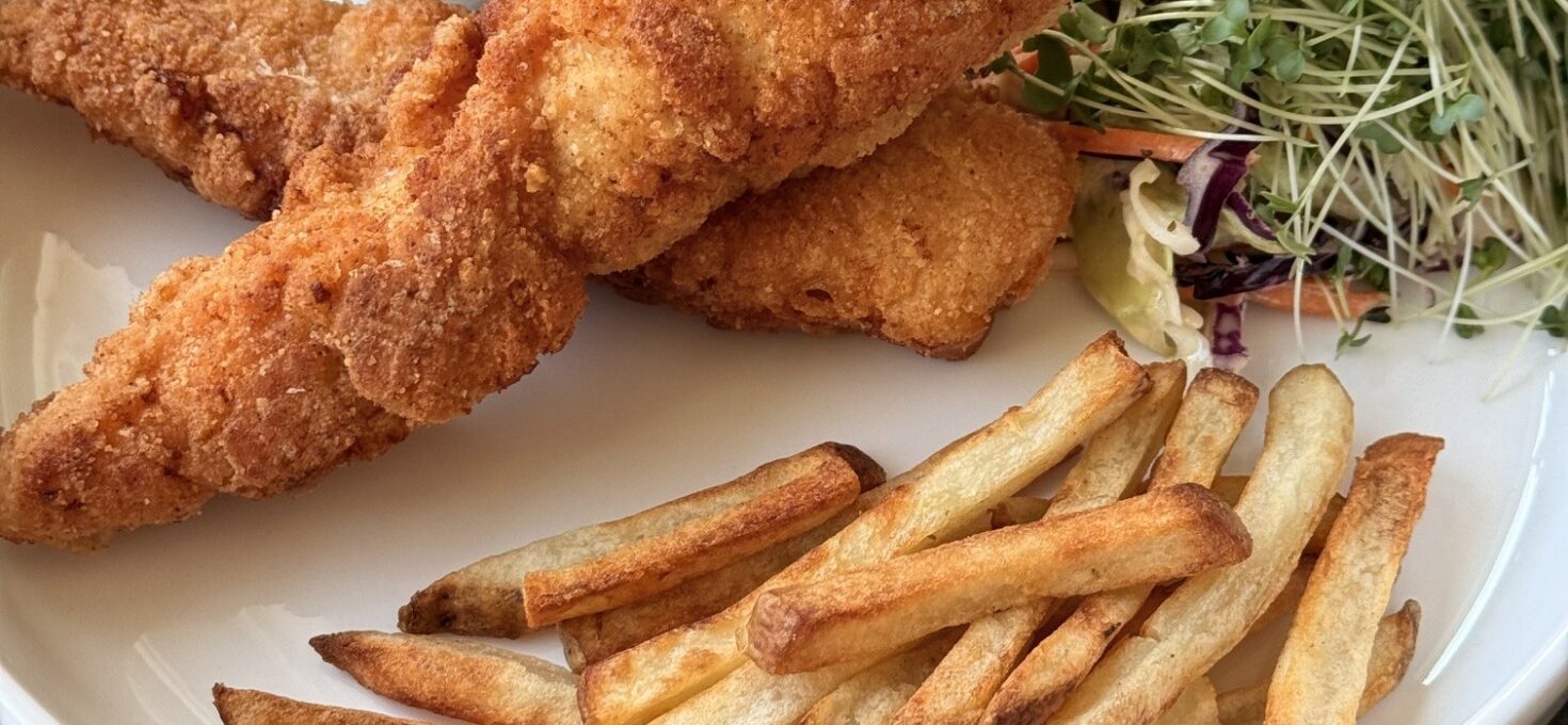 BUTTERMILK CHICKEN TENDERS with HARISSA BERRY SAUCE